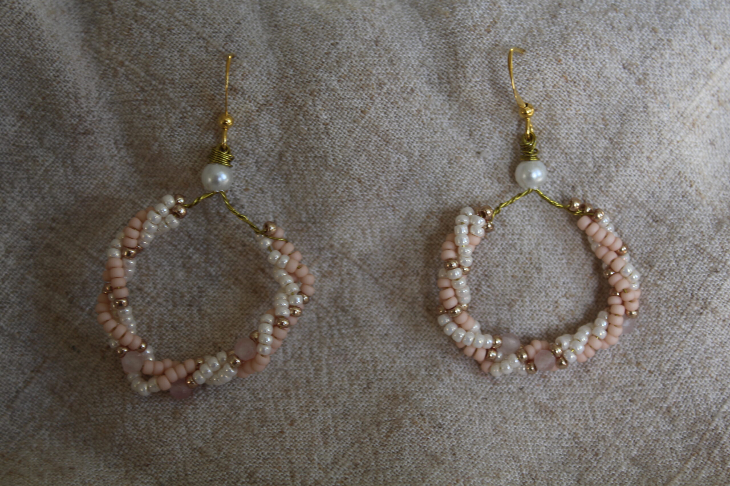 KOLCZYKI Z KWARCEM RÓŻOWYM