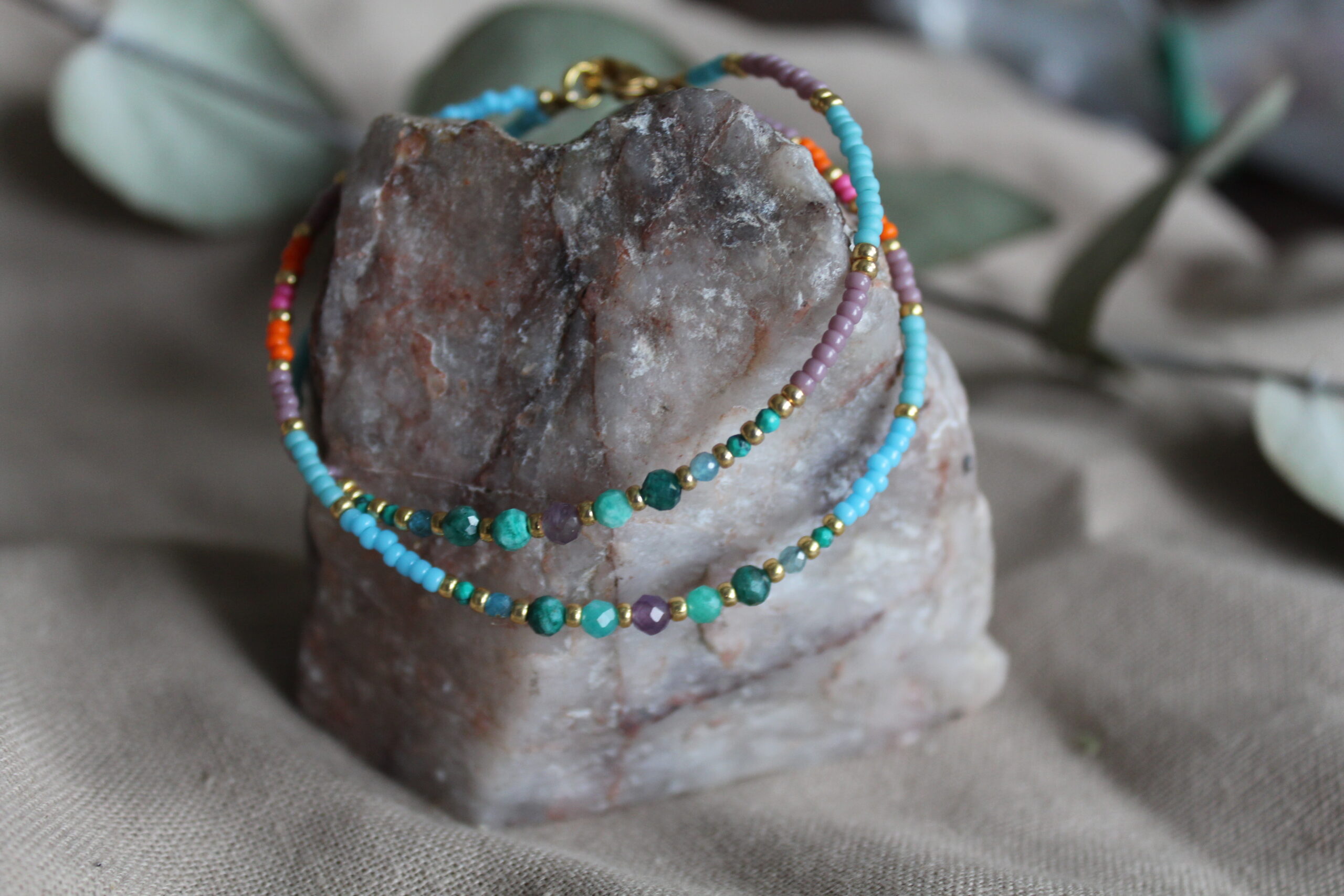 BRANSOLETKA DLA WODNIKA kamienie naturalne ametyst