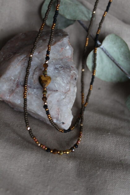 naszyjnik z kamieniem naturalnym tygrysie oko