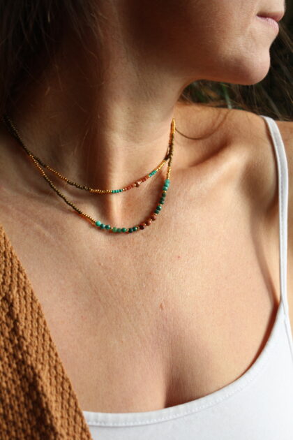 naszyjnik butelkowa zieleń