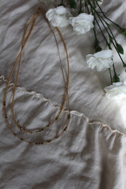 nszyjnik elegancki z kamienami naturalnymi kamień słoneczny piryt cytryn